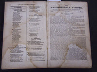 1835 JUNE-DECEMBER THE PHILADELPHIA VISITER VOLUME 1 - NICE ILLUS. - KD 3400H