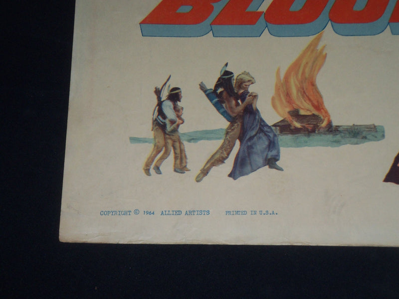 1964 BLOOD ON THE ARROW 1/2 SHEET MOVIE POSTER - DALE ROBERTSON - P 475