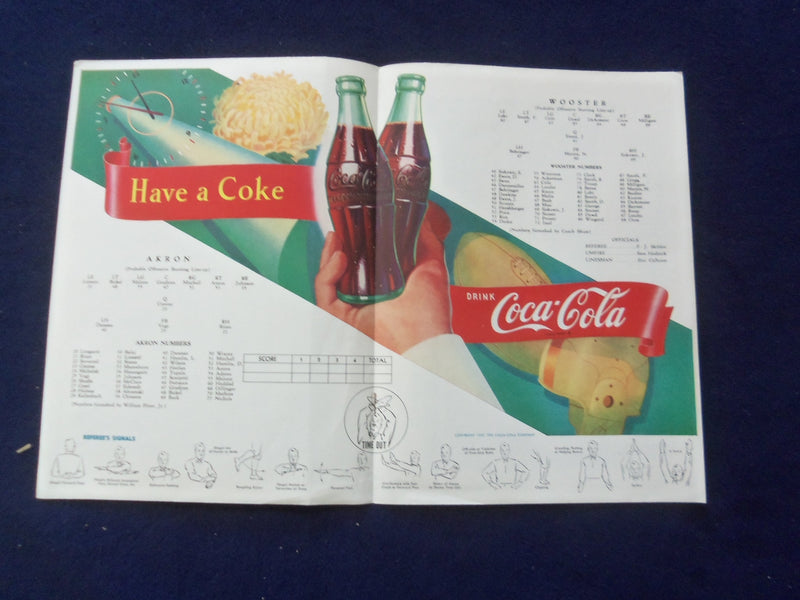 1951 OCTOBER 27 HIGH SCHOOL FOOTBALL PROGRAM - AKRON VS. WOOSTER - J 8450