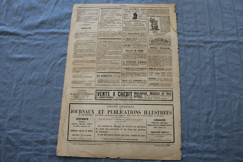 1873 AUGUST 31 LE GRELOT NEWSPAPER - STUPEFACTION! - FRENCH - NP 8633