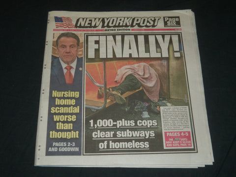2020 MAY 6 NEW YORK POST NEWSPAPER - FINALLY! - NURSING HOME SCANDAL