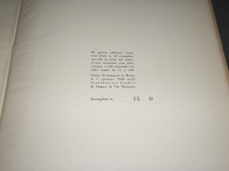 1946 L'ARCO DEGLI ARGENTARI BOOK BY MASSIMO PALLOTTINO - ITALIAN - R 270