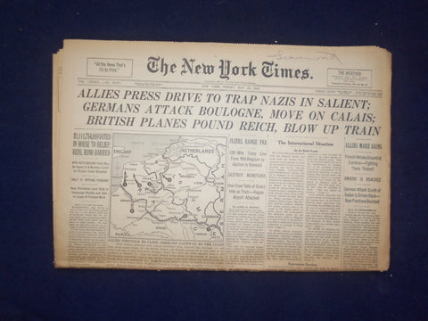 1940 MAY 24 NEW YORK TIMES -ALLIES PRESS DRIVE TO TRAP NAZIS IN SALIENT- NP 6496
