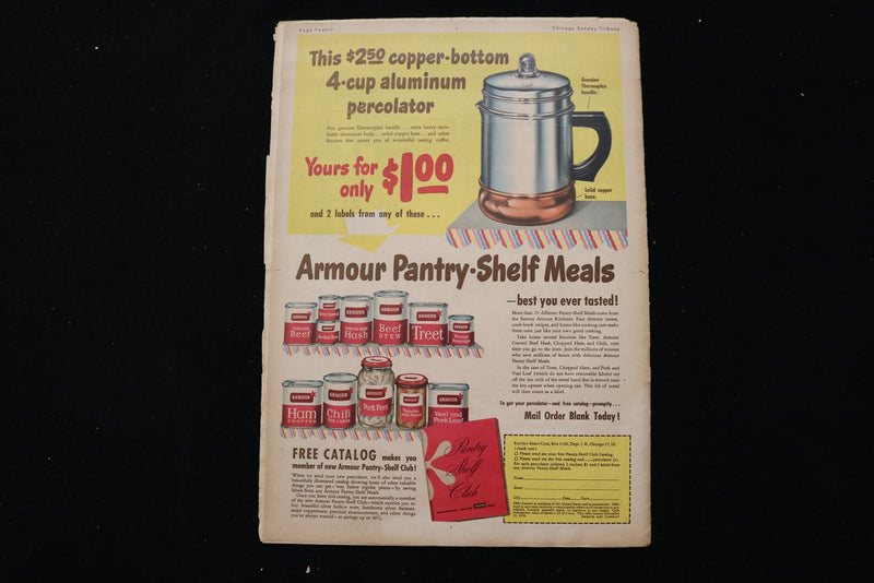 1950 JUNE 25 CHICAGO SUNDAY TRIBUNE MAGAZINE - AVA GARDNER COVER - E 26245