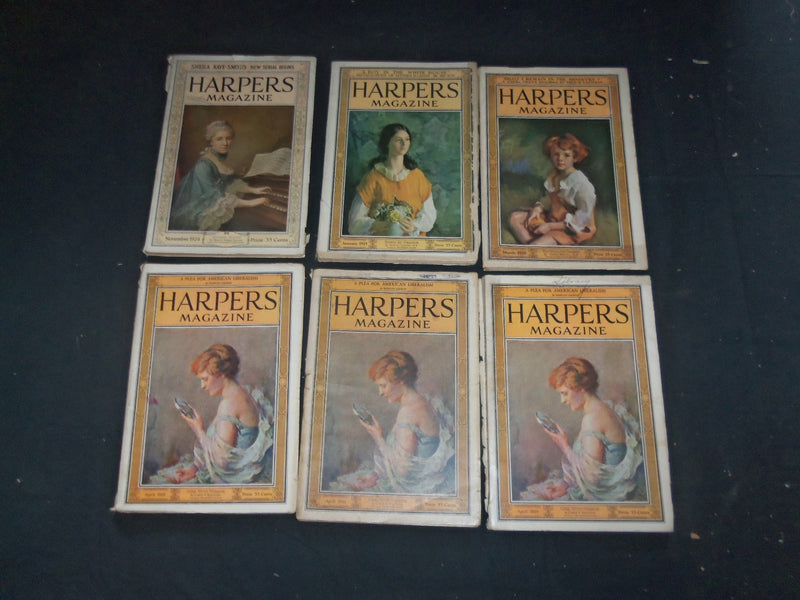 1923-25 HARPER'S MONTHLY MAGAZINE-LOT 19 ISSUES-NICE ILLUSTRATIONS & ADS-WR 102C