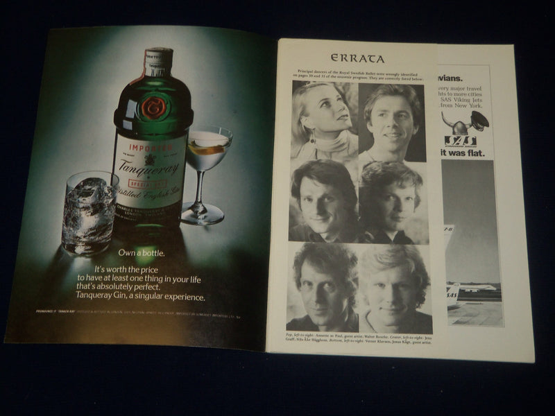 1975-1976 THE ROYAL SWEDISH BALLET PROGRAM - GREAT PHOTOS - J 5080