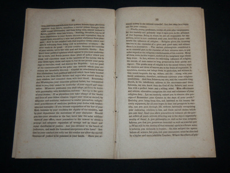 1800'S ADDRESS FROM THE PROVOST OF UNIVERSITY OF PENNSYLVANIA - J 6760
