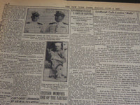 1927 JUN 3 NEW YORK TIMES - LINDBERGH IN ENGLAND FLIES TO PARIS AT DAWN- NT 6933