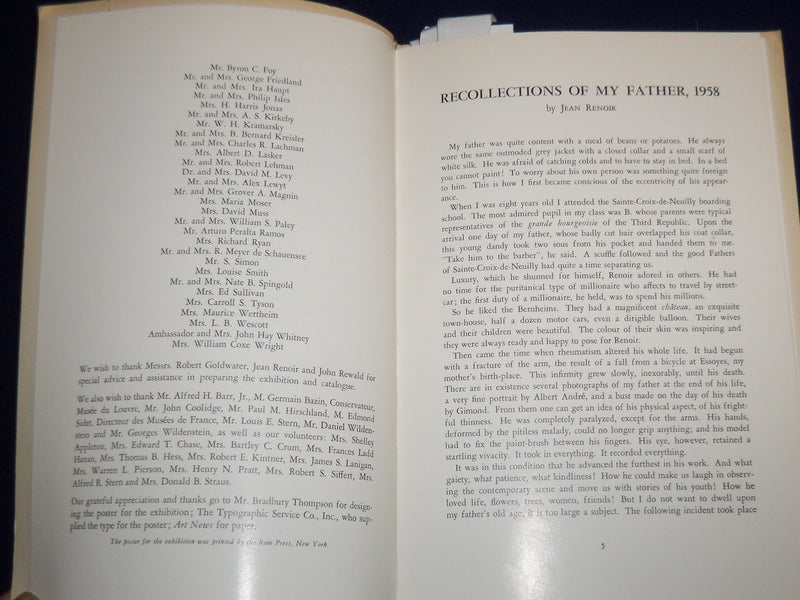 1958 RENOIR - LOAN EXHIBITION CATALOG - WILDENSTEIN - SOFTCOVER - K 502