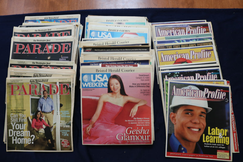 2004-2008 SUNDAY MAGAZINE SECTIONS USA-PARADE-PROFILE - LOT OF 182 - O 3392