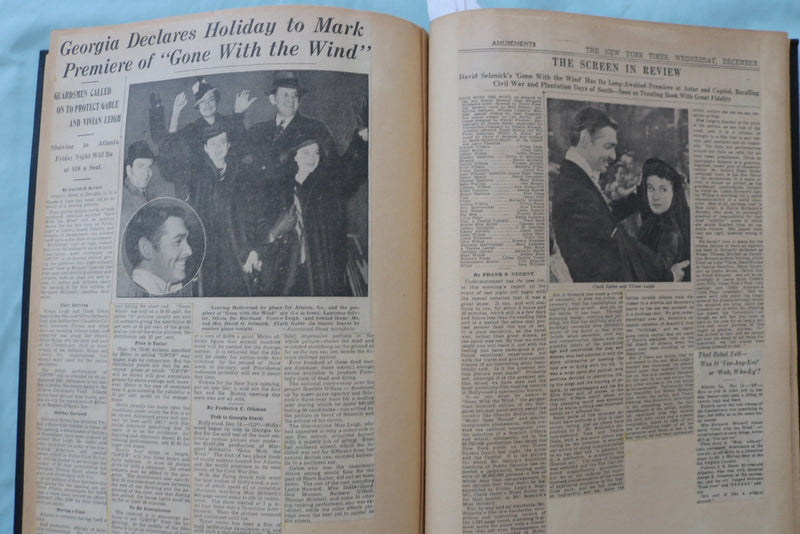 1930'S MOVIE NEWSPAPER REVIEW SCRAPBOOK - GONE WITH THE WIND - E 26494