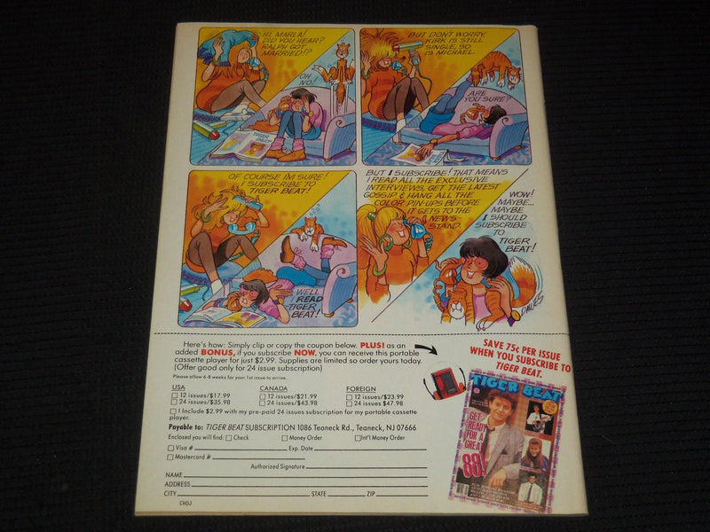 1988 FEBRUARY TIGER BEAT MAGAZINE - KIRK CAMERON COVER - E 14890