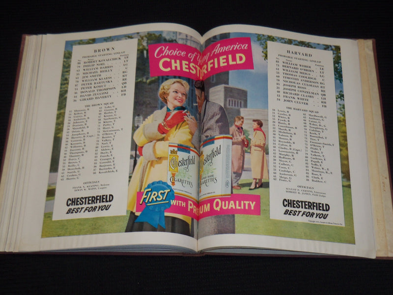 1953-1954 HARVARD A. A. NEWS BOUND VOLUME - 8 FOOTBALL PROGRAMS - KD 6359A