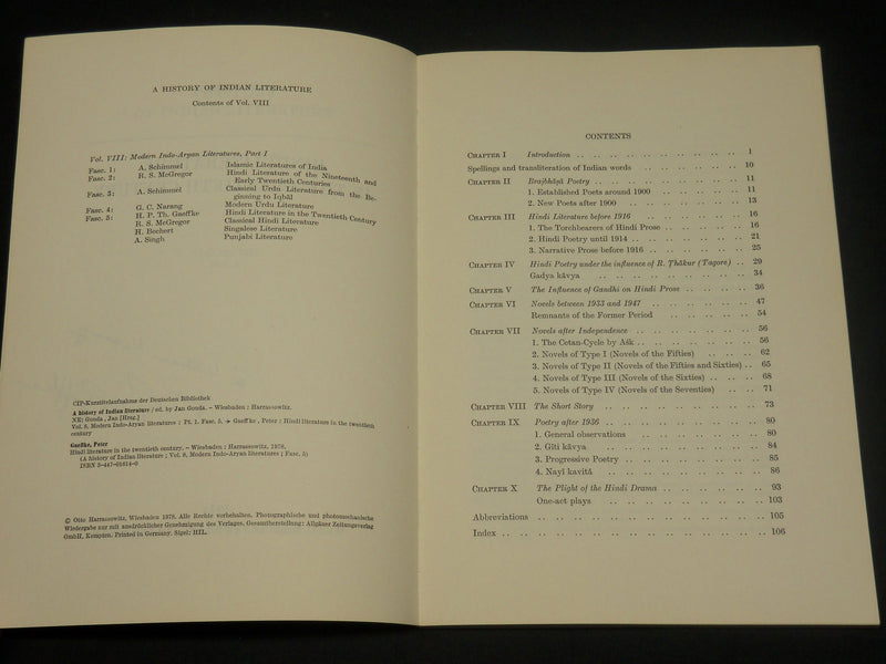 1978 A HISTORY OF INDIAN LITERATURE BOOK INSCRIBED BY PETER GAEFFKE - D 592