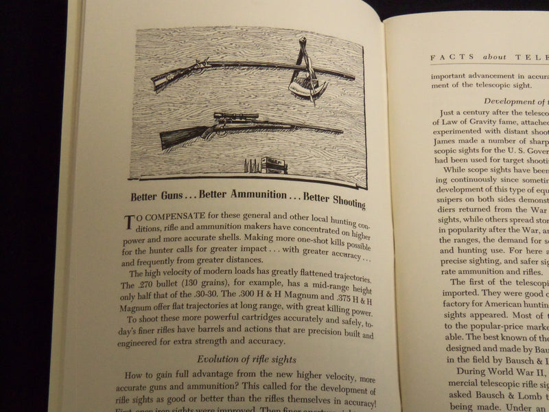 1956 FACTS ABOUT TELESCOPIC SIGHTS MANUAL - BAUSCH & LOMB OPTICAL CO. - J 8953