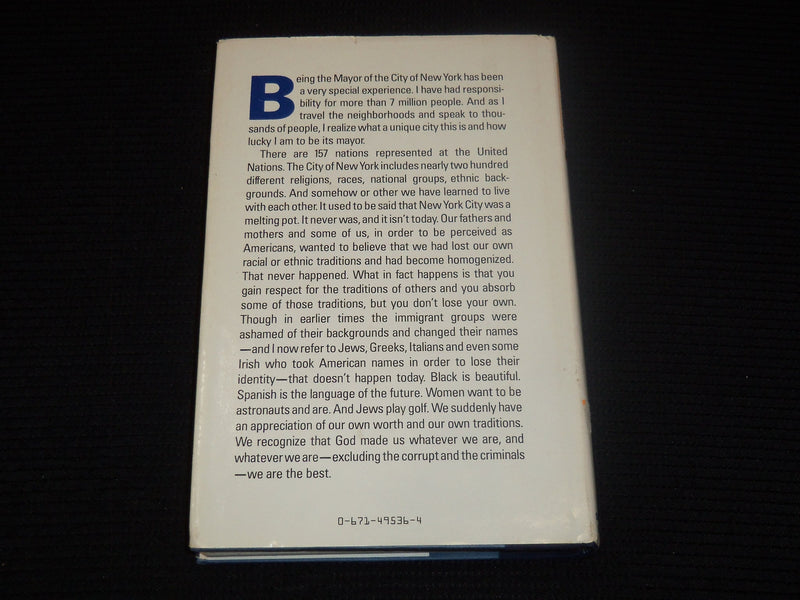 1984 MAYOR AN AUTOBIOGRAPHY BOOK INSCRIBED BY EDWARD I. KOCH - K 2770B