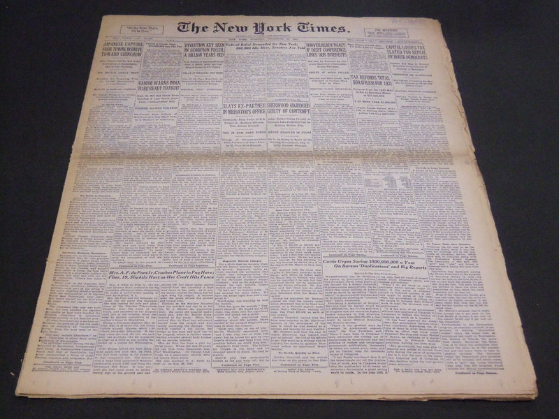 1931 DECEMBER 29 NEW YORK TIMES - SCORPIAN FOSSIL A BILLION YEARS OLD - NT 5016