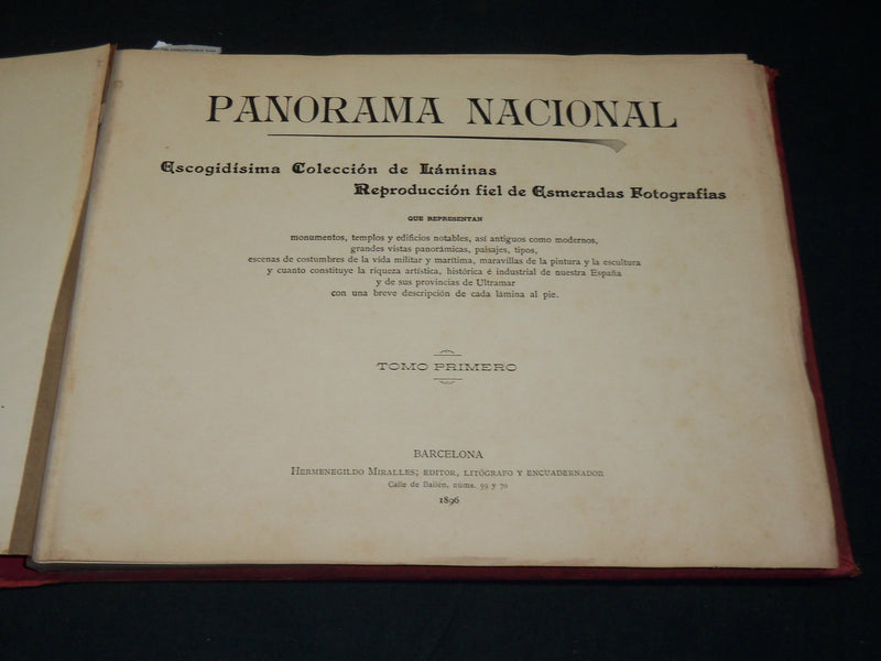 1896 PANORAMA NACIONAL COLECCION DE LAMINAS VOLUME 1 - SPANISH - KD 3600H