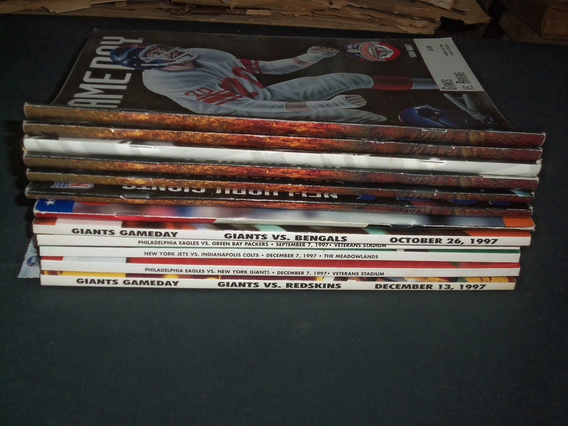 1993-1997 NFL GAMEDAY MAGAZINE - NY GIANTS -NY JETS -EAGLES - LOT OF 12- O 2440J