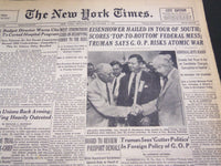 1952 SEPTEMBER 3 NEW YORK TIMES - EISENHOWER HAILED IN TOUR OF SOUTH - NT 4501