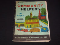 1958 HAYES COMMUNITY HELPERS IN COLOR - 12 CARDBOARD ILLUSTRATIONS - O 2351H