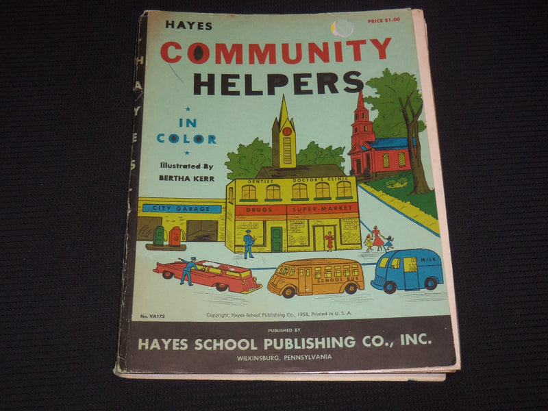 1958 HAYES COMMUNITY HELPERS IN COLOR - 12 CARDBOARD ILLUSTRATIONS - O 2351H