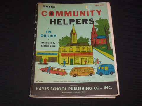 1958 HAYES COMMUNITY HELPERS IN COLOR - 12 CARDBOARD ILLUSTRATIONS - O 2351H