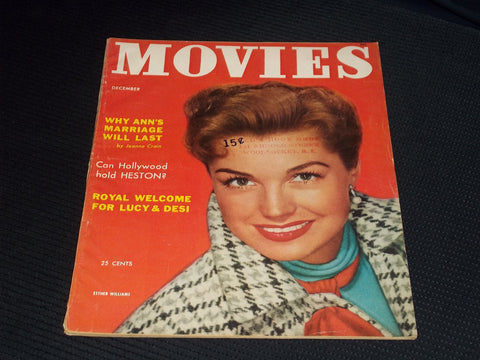 1953 DECEMBER MOVIES MAGAZINE - ESTHER WILLIAMS FRONT COVER - E 14167