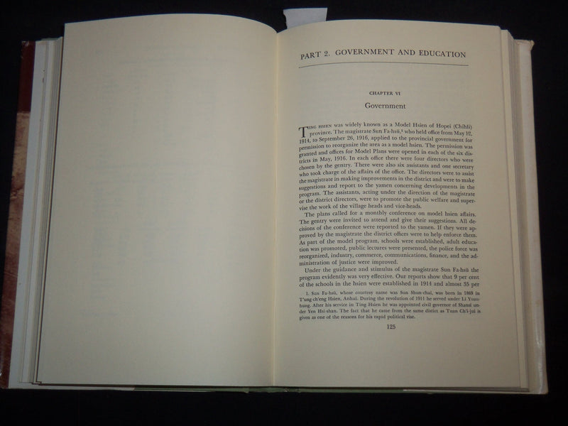 1954 TING HSIEN A NORTH CHINA RURAL COMMUNITY BOOK BY SIDNEY GAMBLE - KD 5981B