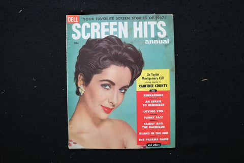 1958 SCREEN HITS ANNUAL MAGAZINE - ELIZABETH TAYLOR COVER - E 24289