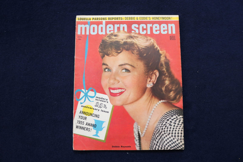 1956 JANUARY MODERN SCREEN MAGAZINE - DEBBIE REYNOLDS COVER - E 12751