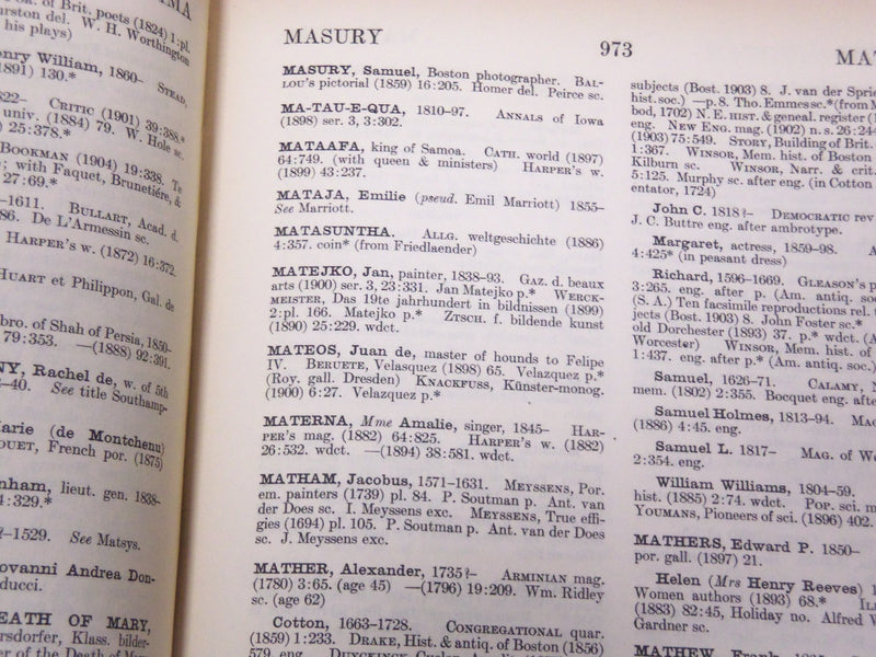 1906 A. L. A. PORTRAIT INDEX EDITED BY WILLIAM LANE & NINA BROWNE BOOK - KD 1925