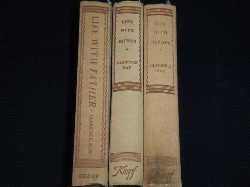 1935-1936 LIFE WITH FATHER - MOTHER BOOK LOT OF 3 - CLARENCE DAY - KD 3905J