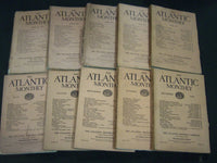 1910 THE ATLANTIC MONTHLY MAGAZINE LOT 10 ISSUES - STORIES & ARTICLES - WR 360A