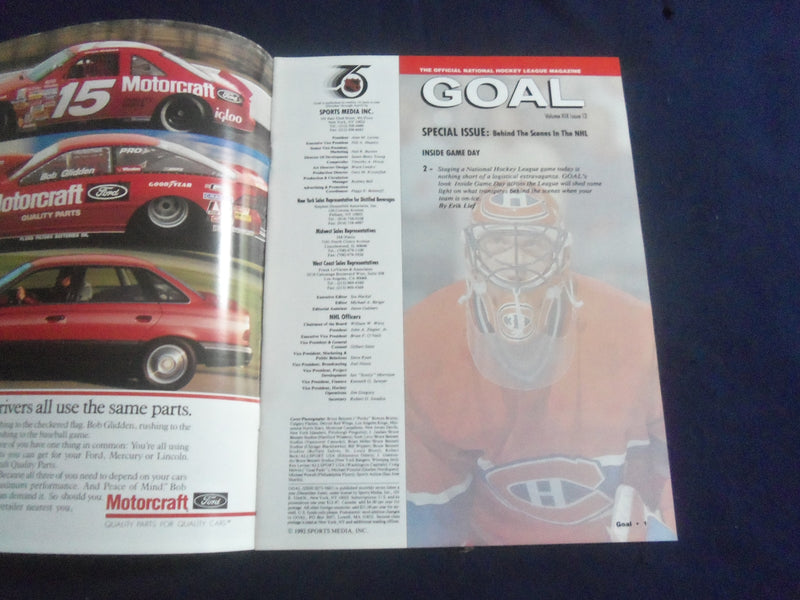1991 NHL GOAL MAGAZINE - SERGEI FEDOROV COVER - VOLUME XIX, ISSUE 12 - SP 6483X