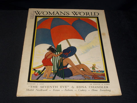 1935 AUGUST WOMAN'S WORLD MAGAZINE - NICE ILLUSTRATED FRONT COVER - E 5743