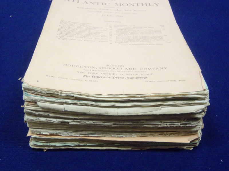 1879 THE ATLANTIC MONTHLY MAGAZINE LOT OF 9 - HENRY W. LONGFELLOW - WR 309