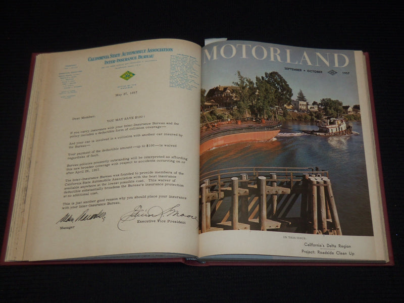 1957-1958 THE MOTOR LAND MAGAZINE BOUND VOLUME - 12 ISSUES - KD 705D