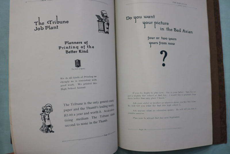 1925 THE BAD AXIAN BAD AXE HIGH SCHOOL YEARBOOK - BAD AXE, MICHIGAN - YB 3570
