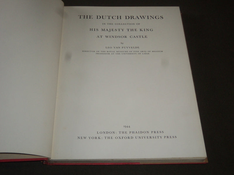 1944 DUTCH PAINTINGS AT WINDSOR CASTLE BOOK BY LEO VAN PUYVELDE - KD 3896