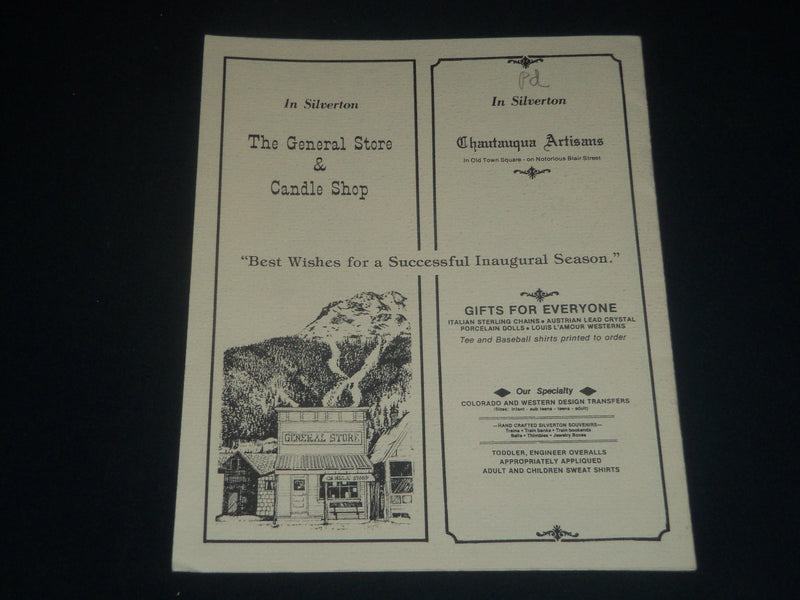1983 JULY OURAY MUSIC FESTIVAL PROGRAM - COLORADO - INAUGURAL SEASON - J 4236