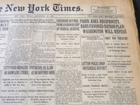 1927 SEPT 16 NEW YORK TIMES - PARIS ASKS RECIPROCITY WASHINGTON REFUSE - NT 6382