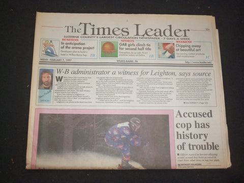 1997 FEB 7 WILKES-BARRE TIMES LEADER-ACCUSED COP HAS HISTORY OF TROUBLE- NP 7738