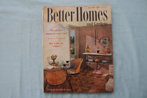 1954 JUNE BETTER HOMES AND GARDENS MAGAZINE - A KITCHEN TABLE COVER - E 26555