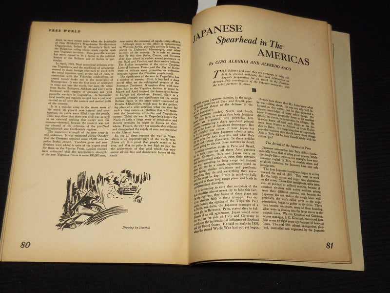 1942 FEBRUARY FREE WORLD MAGAZINE - ICKES FOREIGN POLICY - KALTENBORN - K 32