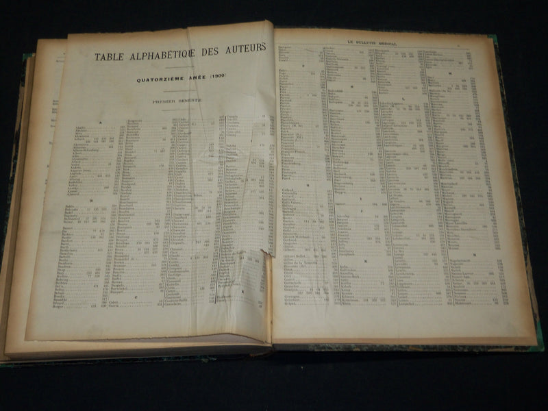 1900 JANUARY-JUNE LA PRESSE MEDICALE JOURNAL FRENCH BOUND VOLUME - KD 5905