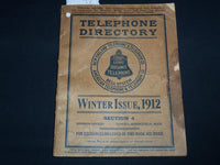 1912 WINTER NEW ENGLAND TELEPHONE DIRECTORY SECTION 4 - J 8816