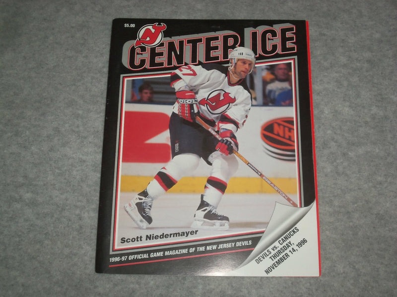 1996 NOVEMBER 14 CENTER ICE MAGAZINE - NJ DEVILS VS. VANCOUVER CANUCKS - ST 6862