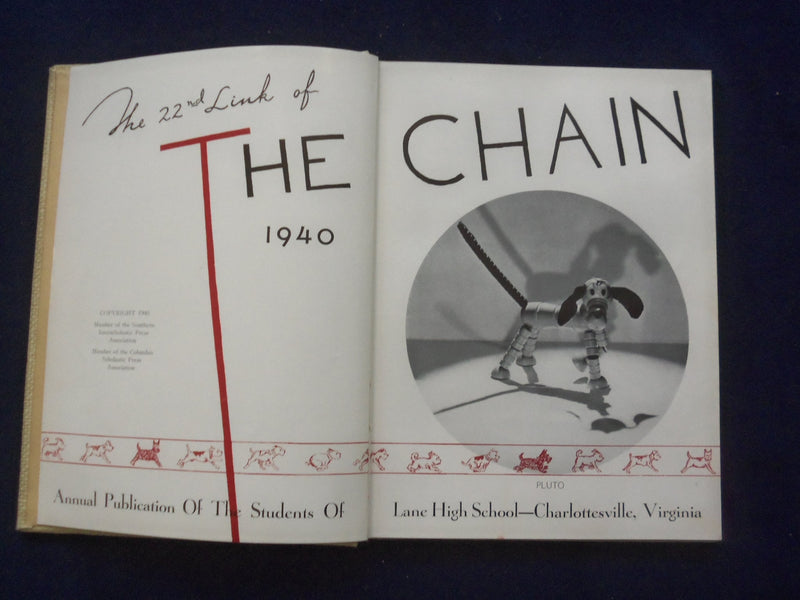 1940 THE CHAIN LANE HIGH SCHOOL YEARBOOK - CHARLOTTESVILLE, VIRGINIA - YB 3025
