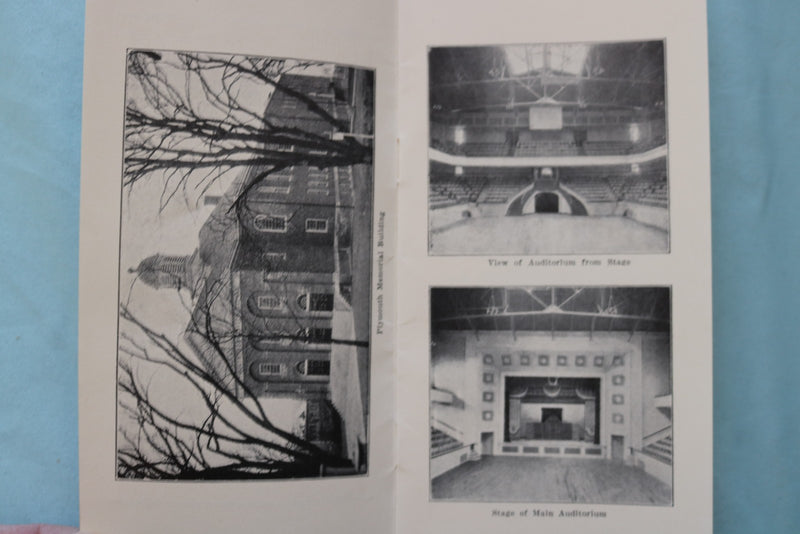 1926 APRIL 19 PLYMOUTH MEMORIAL BUIDLDING DEDICATION SOFTCOVER BOOKLET - K 3440